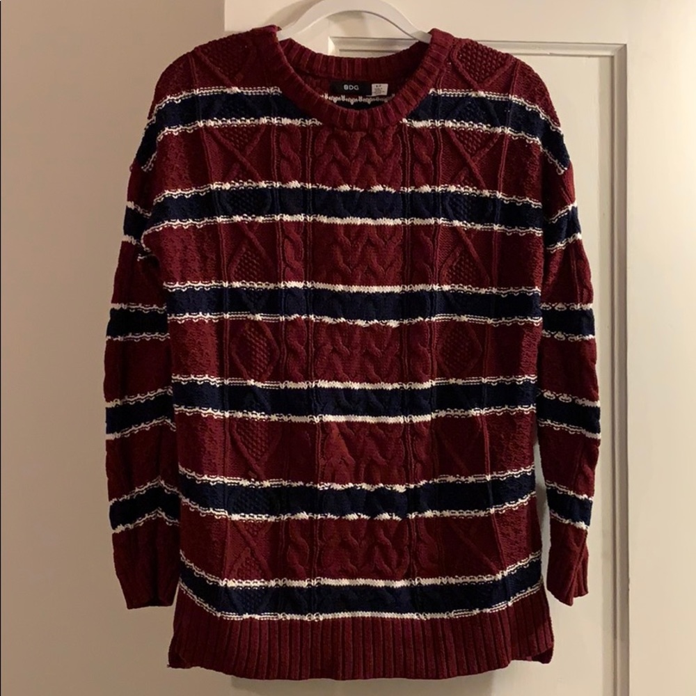 Striped oversized sweater.